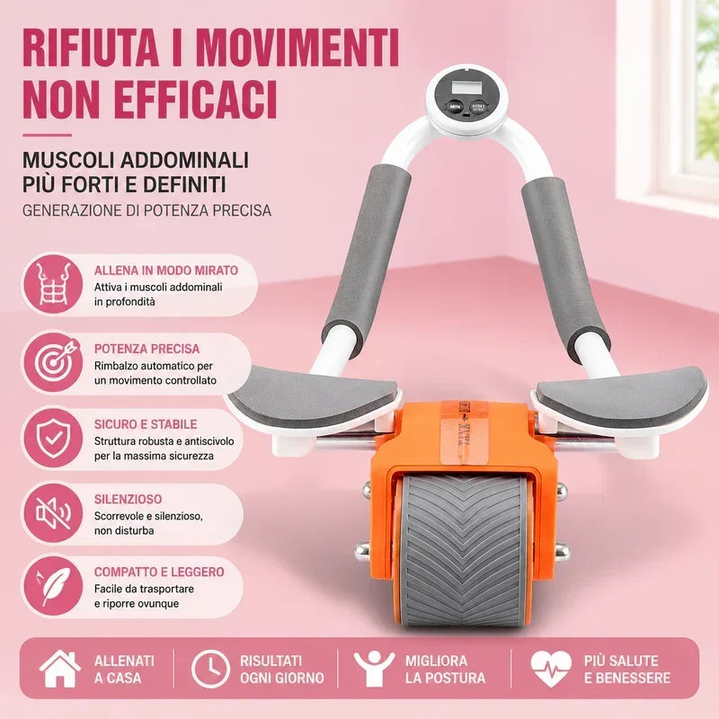Ruota per Addominali con Maniglie e Ritorno Automatico